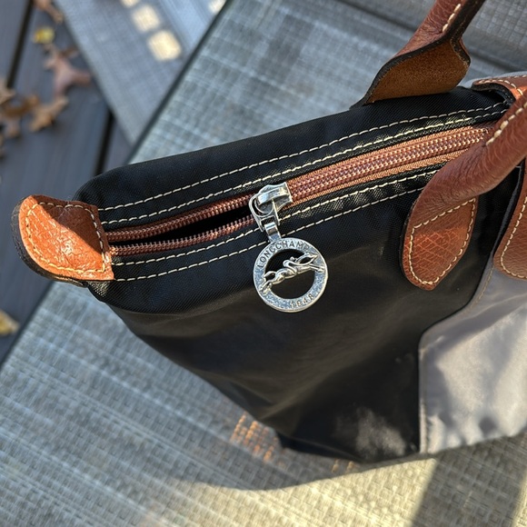 LONGCHAMP BLACK GRAY BROWN TOTE - Picture 7 of 13